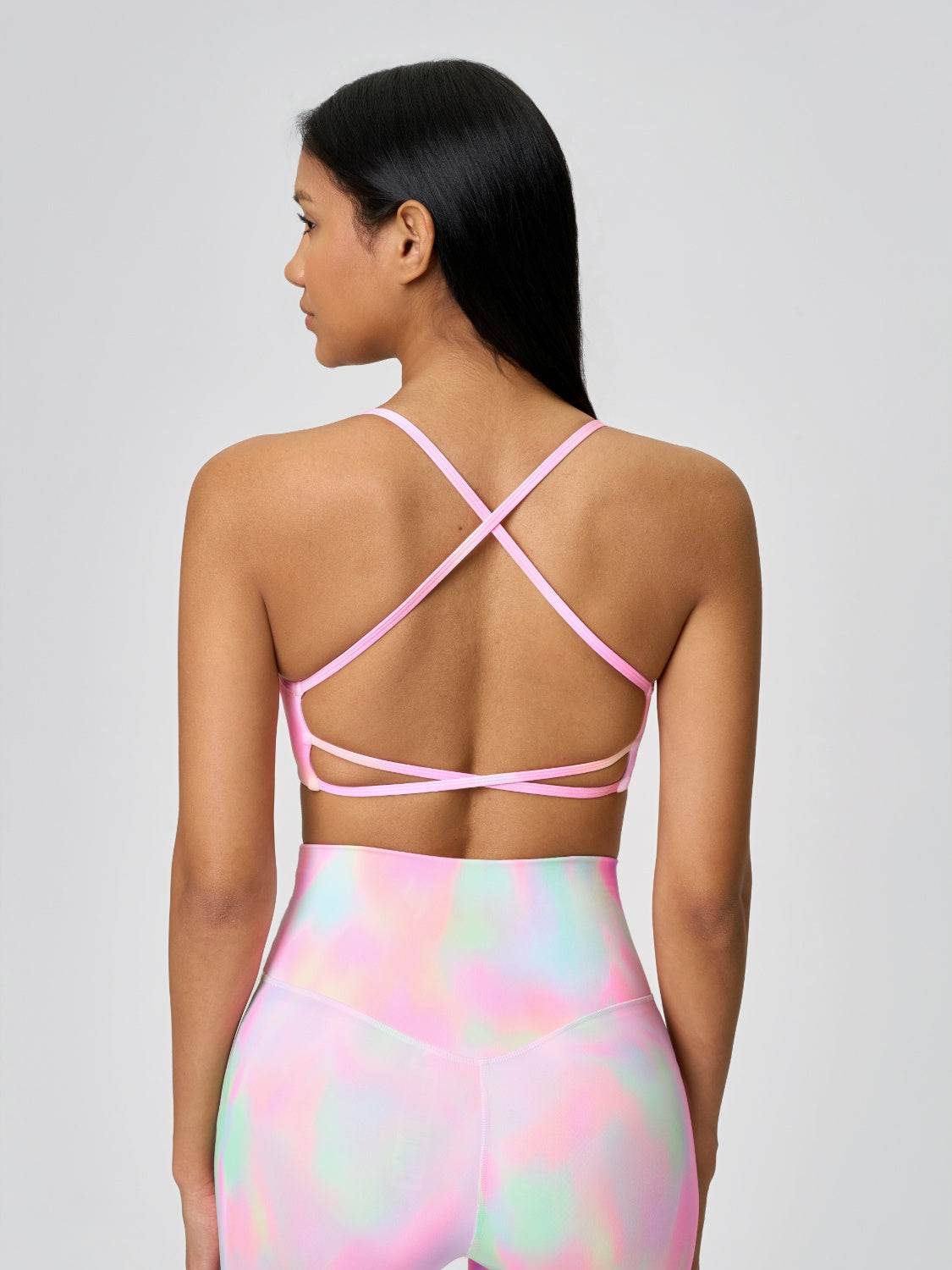 Millennia Crisscross Back Scoop Neck Active Cami with Detachable Chest Pads - Hovatok