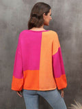 Angel Wings Color Block Round Neck Sweater - Hovatok
