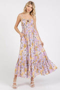 Mittoshop Floral Smocked Back Ruffled Hem Maxi Cami Dress - Hovatok