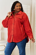 Heimish Cozy Girl Full Size Button Down Shacket - Hovatok