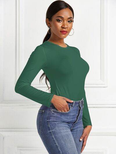 Round Neck Long Sleeve Bodysuit - Hovatok