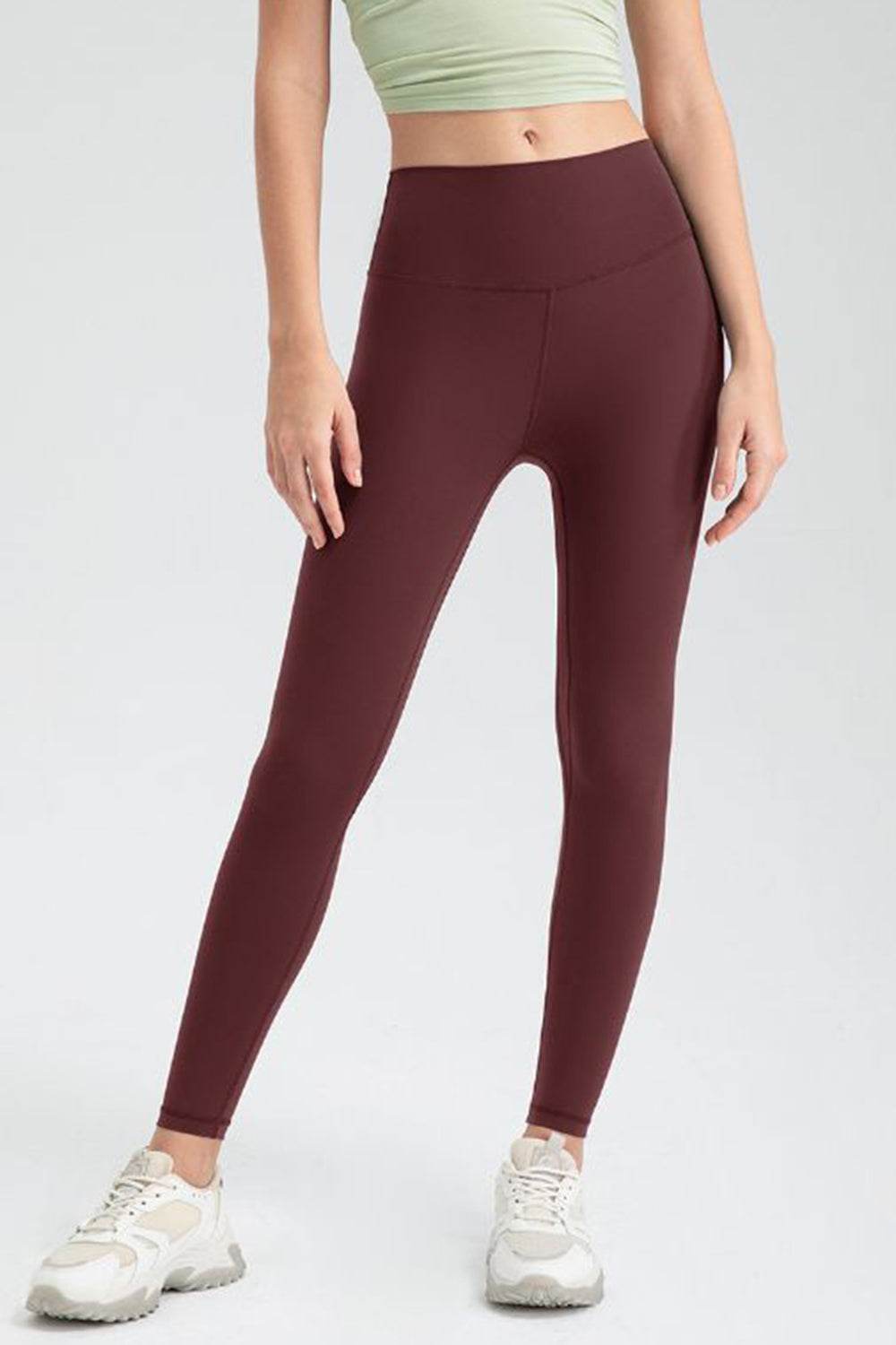 Wide Waistband Slim Fit Active Leggings - Hovatok