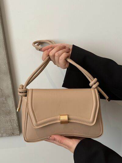Knotted Strap PU Leather Handbag - Hovatok