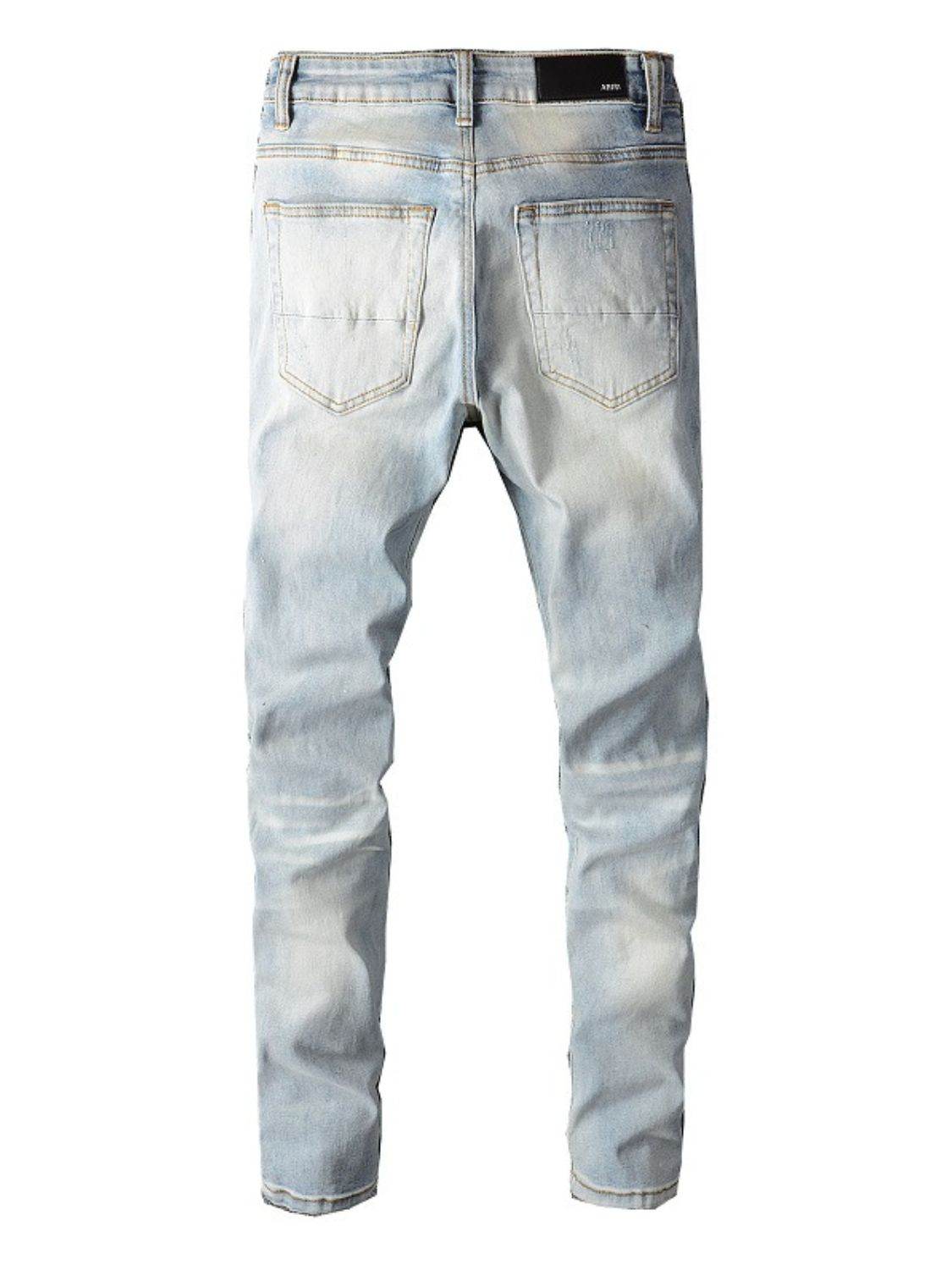 Men's Distressed Jeans with Pockets - Hovatok