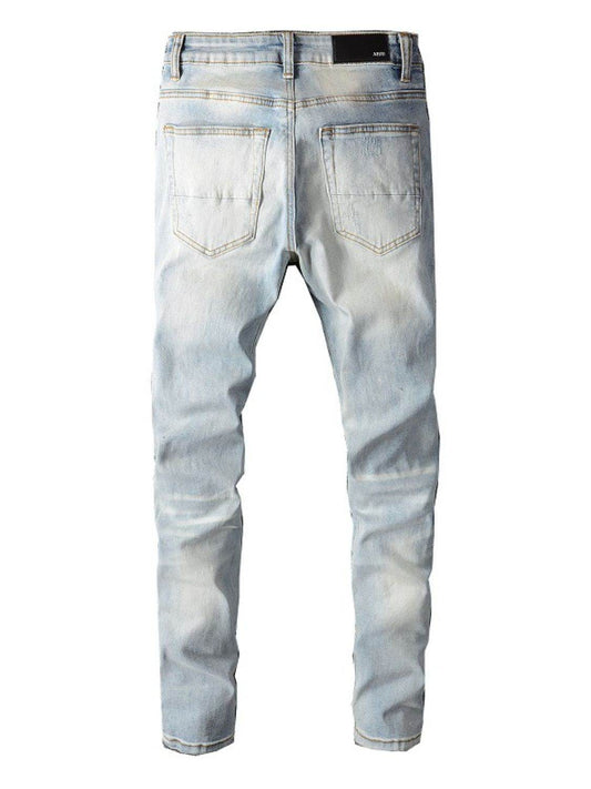 Men's Distressed Jeans with Pockets - Hovatok