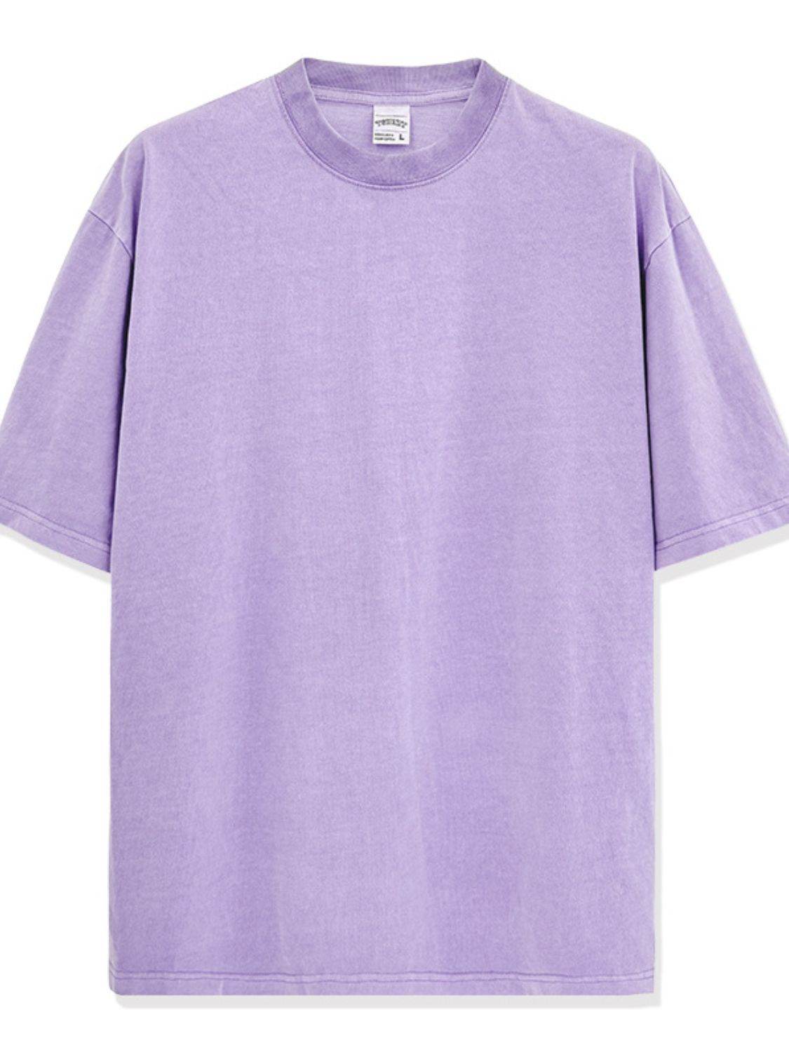 Men's Full Size Round Neck Washed T-Shirt Plus Size - Hovatok
