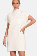 Zenana Short Sleeve Sweater Mini Dress - Hovatok
