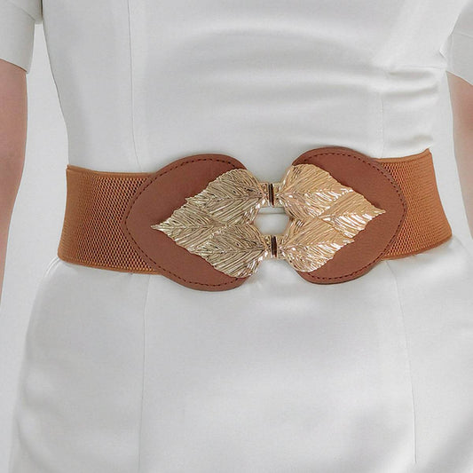 Alloy Leaf Buckle Elastic Belt - Hovatok