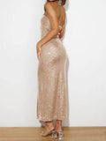 Sequin Cutout Tube Dress - Hovatok