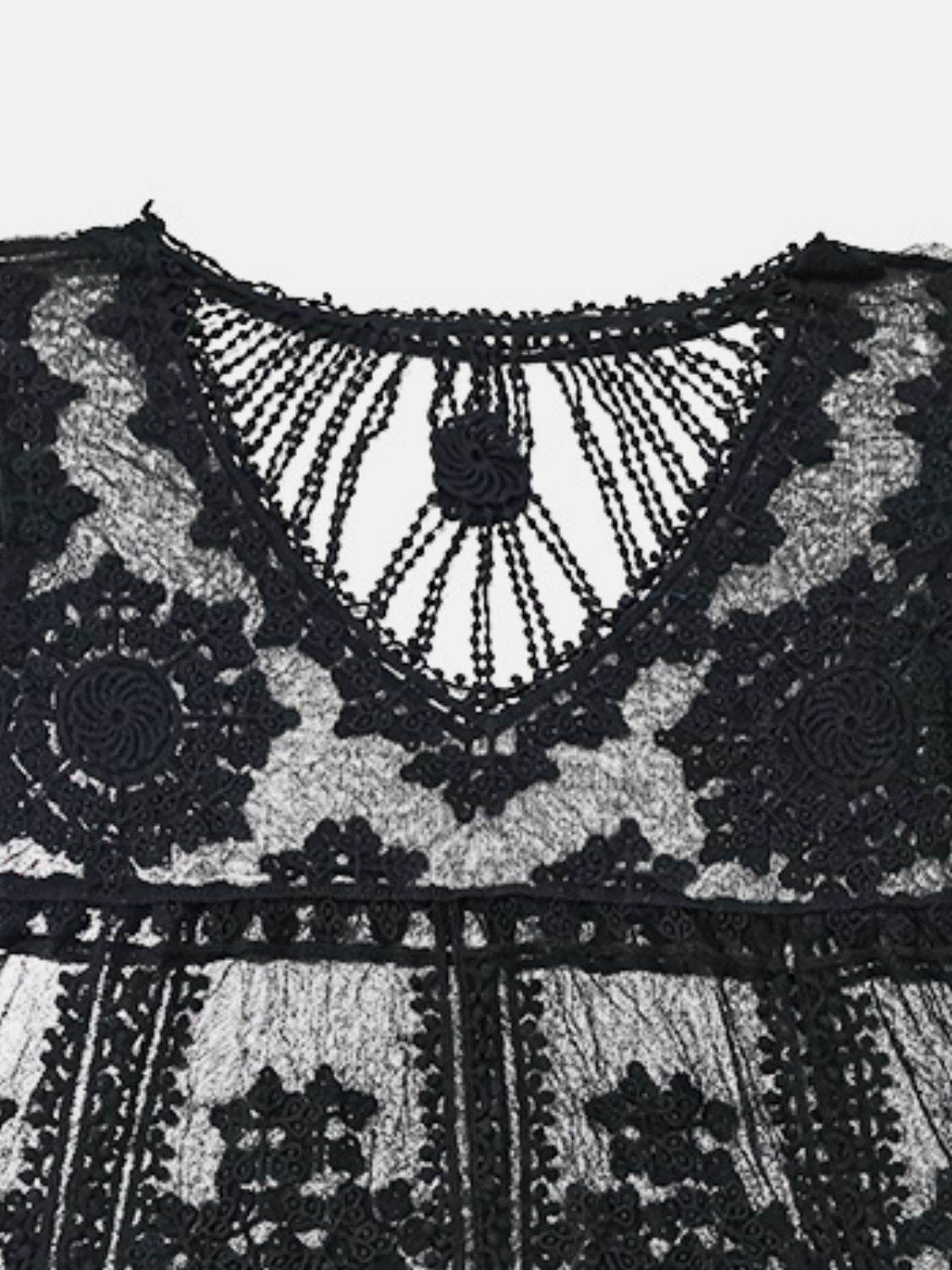 Lace Round Neck Cover-Up - Hovatok