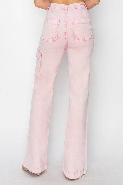 RISEN Full Size High Rise Cargo Pocket Jeans - Hovatok
