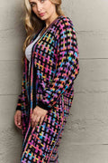 Angel Wings Full Size Multicolored Open Front Fringe Hem Cardigan - Hovatok