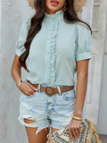 Devine Button Down Striped Short Sleeve Shirt - Hovatok