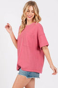 Cesfemme Textured Drop Shoulder T-Shirt - Hovatok