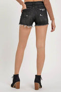RISEN Full Size Mid Rise Raw Hem Denim Shorts - Hovatok
