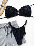 Frill Trill Halter Neck Bikini Set - Hovatok