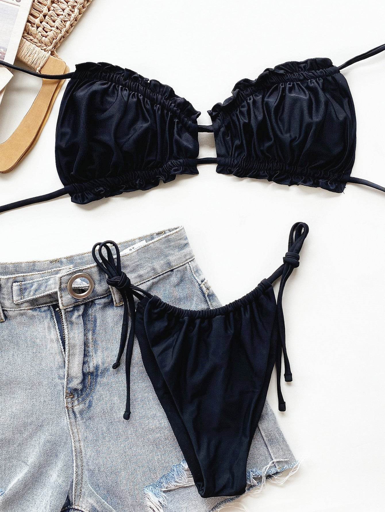 Frill Trill Halter Neck Bikini Set - Hovatok
