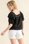 And The Why Square Neck Ruffled Blouse - Hovatok