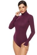 Ribbed Turtleneck Long Sleeve Bodysuit - Hovatok