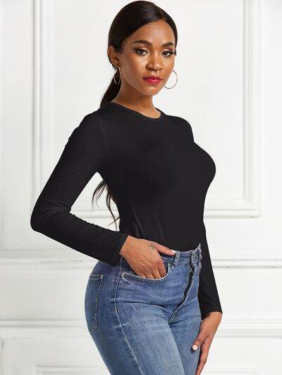 Round Neck Long Sleeve Bodysuit - Hovatok