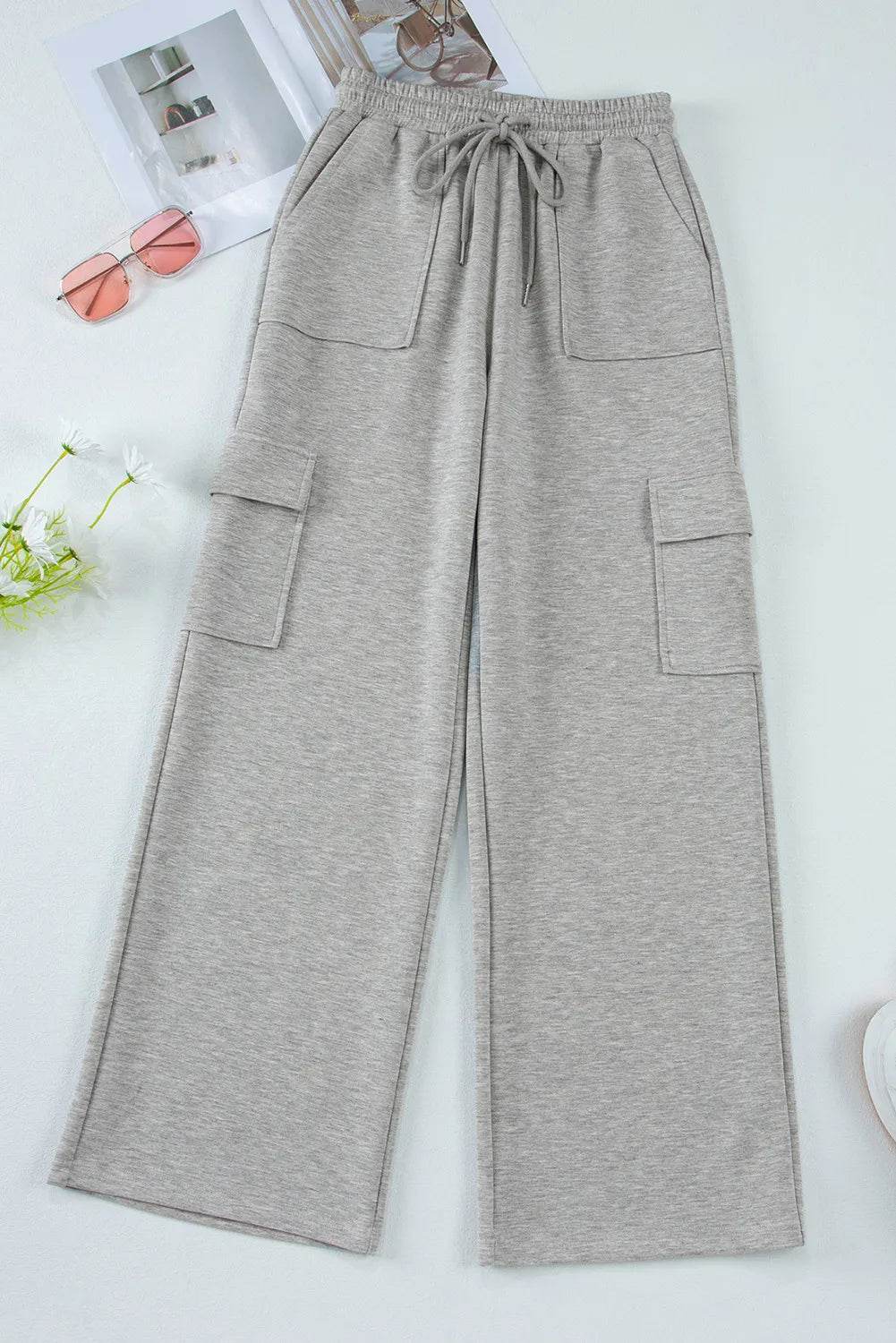 Drawstring Active Pants with Pockets - Hovatok
