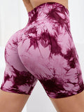 Tie-Dye High Waist Active Shorts - Hovatok