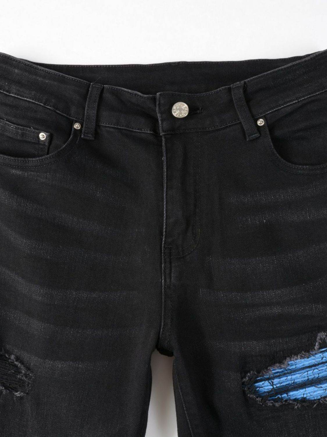 Men's Distressed Skinny Jeans - Hovatok