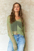 ADORA Crochet Long Sleeve Knit Cover Up with Big Pocket - Hovatok