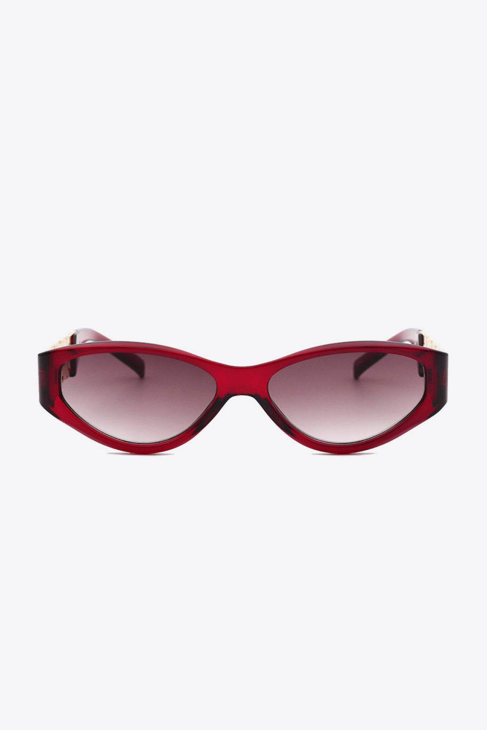 Chain Detail Temple Cat Eye Sunglasses - Hovatok