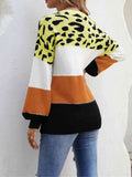 Angel Wings Color Block Round Neck Sweater - Hovatok