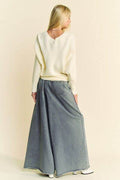 Davi & Dani Round Neck Batwing Sleeve Sweater - Hovatok