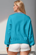 Double Take Full Size Nutcracker Sequin Bow Decor Cardigan - Hovatok