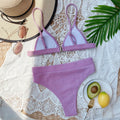 Spaghetti Strap Ribbed Bikini Set - Hovatok