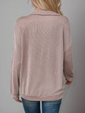 Double Take Striped Half Zip Long Sleeve T-Shirt - Hovatok