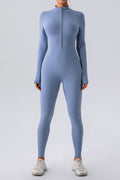 Half Zip Mock Neck Active Jumpsuit - Hovatok