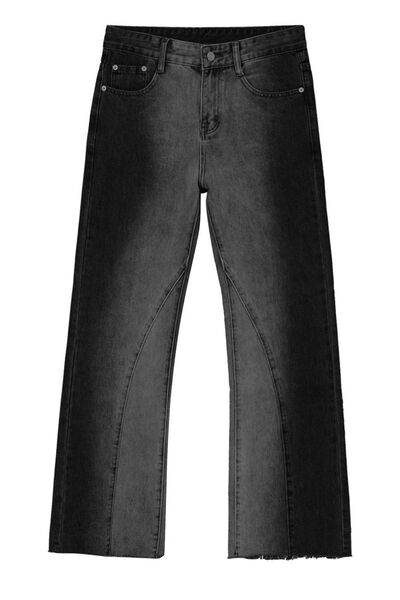 Frayed Hem Jeans with Pockets - Hovatok