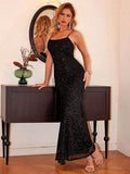 Sequin Square Neck Maxi Cami Dress - Hovatok