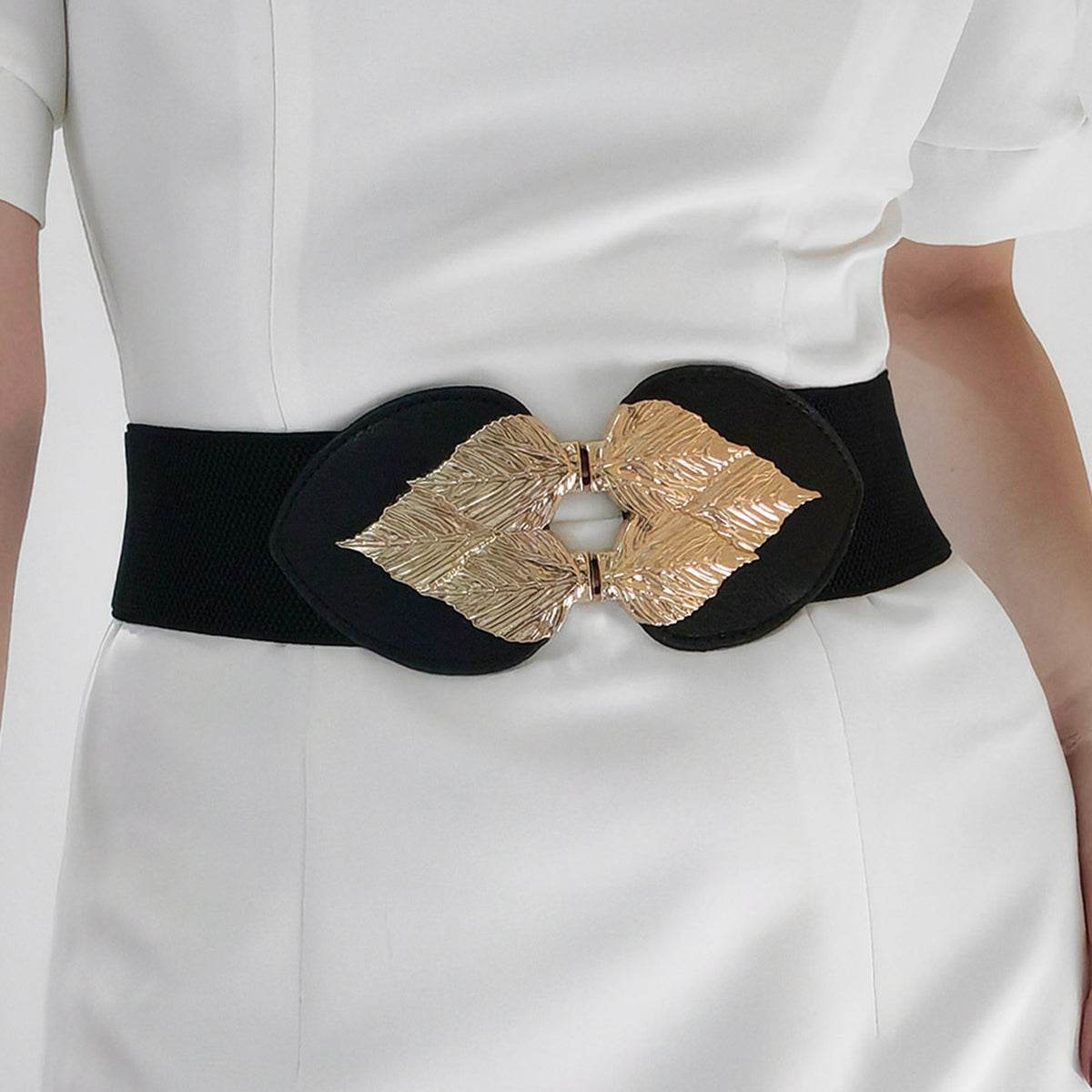 Alloy Leaf Buckle Elastic Belt - Hovatok
