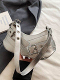 PU Leather Buckle Shoulder Bag - Hovatok