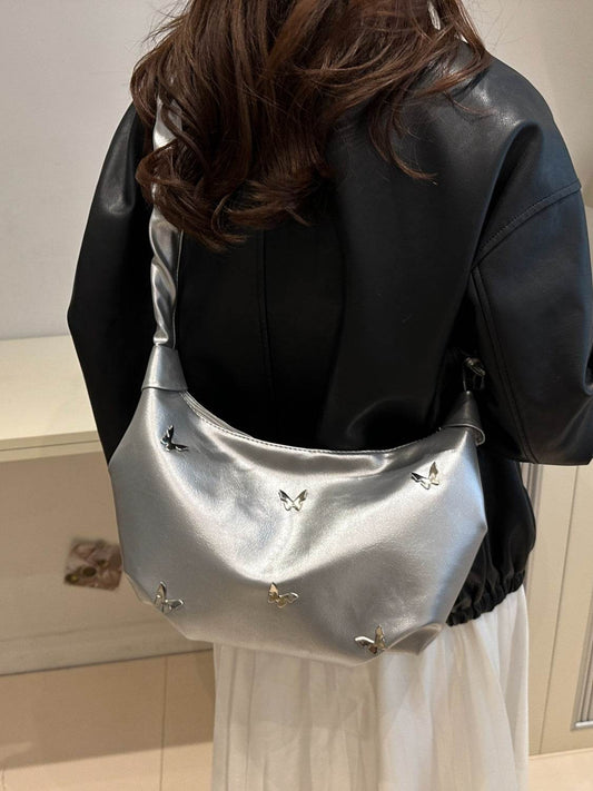 Butterfly Ruched Strap Shoulder Bag - Hovatok