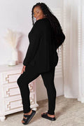 Basic Bae Bamboo Full Size V-Neck Long Sleeve Top and Pants Lounge Set - Hovatok