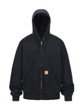 Men's Zip Up Washed Hooded Jacket - Hovatok