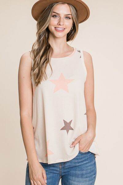 BOMBOM Star Print Round Neck Tank - Hovatok