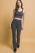 Love Tree High Waist Flare Leggings with Side Pockets - Hovatok