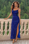 Cowl Neck Split Maxi Dress - Hovatok