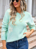 Angel Wings Round Neck Long Sleeve Sweater - Hovatok