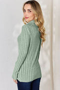 Basic Bae Full Size Ribbed Mock Neck Long Sleeve T-Shirt - Hovatok