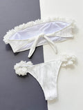 Applique Tie Back Two-Piece Bikini Set - Hovatok