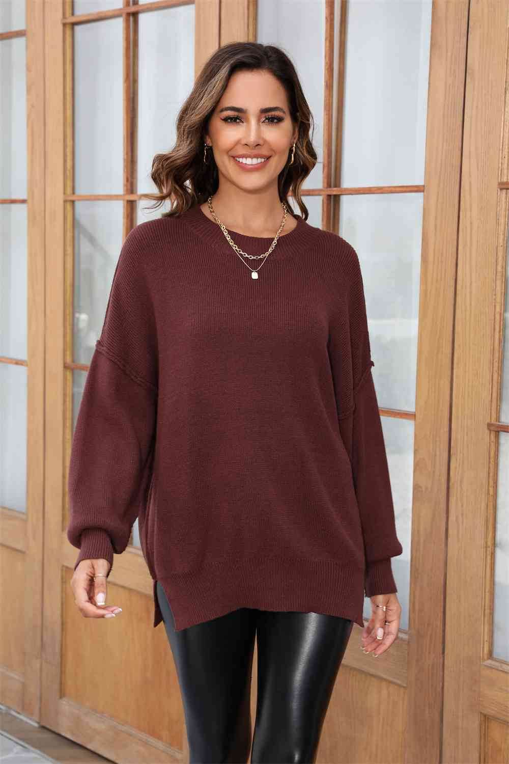 Angel Wings Round Neck Long Sleeve Sweater - Hovatok