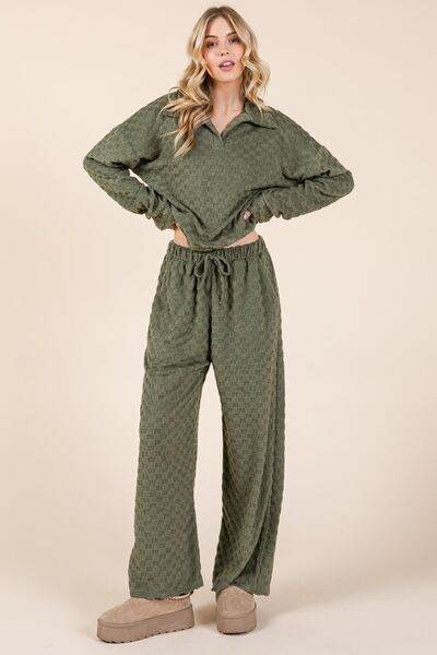 BOMBOM Tied Checkered Wide Leg Pants - Hovatok